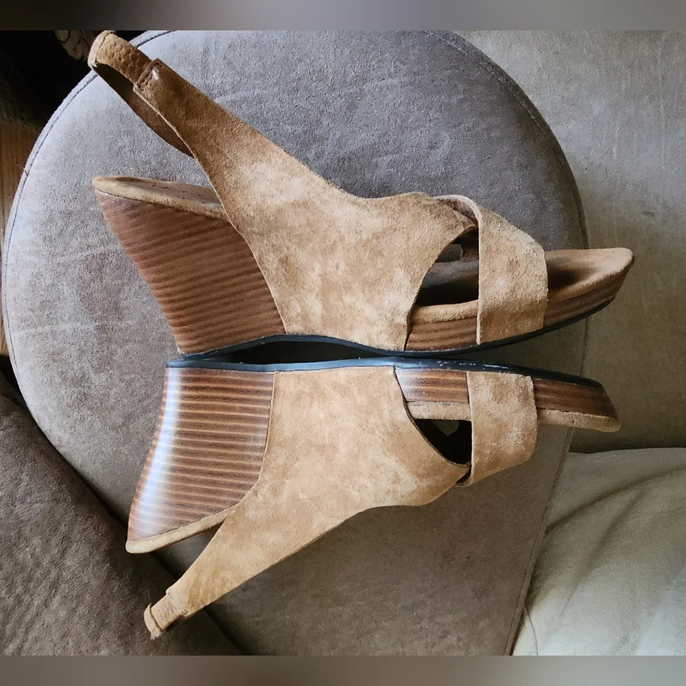 UGG Hazel Suede Wedge Sandals Open Toe